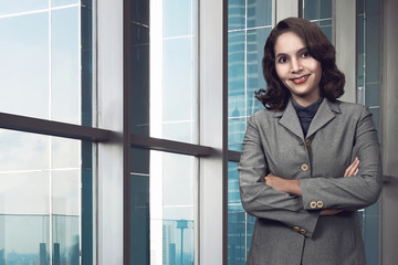 Success asian business woman smiling