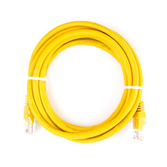 Network cable with RJ45 isolate on white background