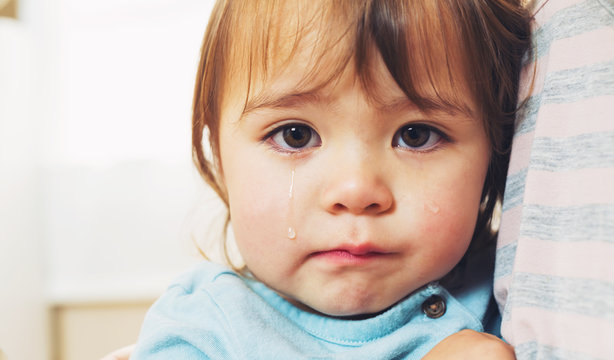 Crying toddler girl