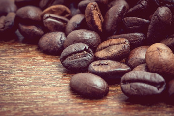 Coffee Beans with filter effect retro vintage style
