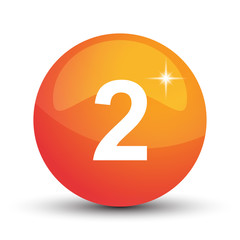 number 3d circle orange