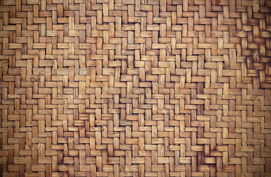 Grunge old bamboo basketry texture background