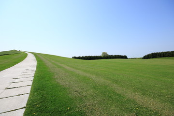 The white long way which spreads out to the mountaintop