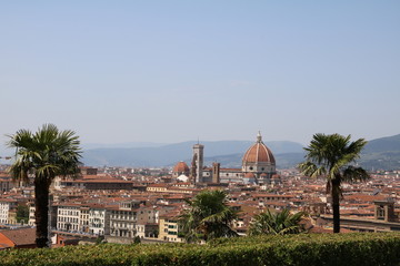Obraz premium Panoramic view from Piazzale Michelangelo to Florence center, Italy