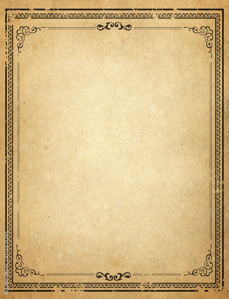 Canvas Prints old paper with patterned vintage frame - blank for your design