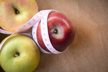 Concept eat an apple for good health and loss weight