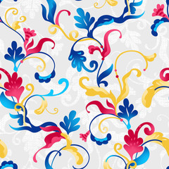 Fototapeta na wymiar Vivid repeating floral - For easy making seamless pattern use it for filling any contours