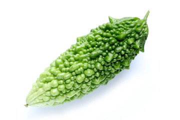Japanese fresh bitter melon isolated