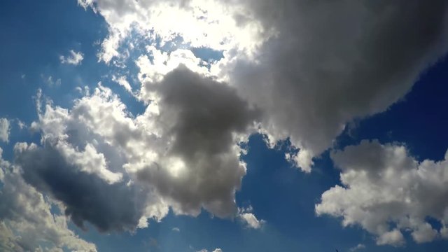 The sky before a storm. Clouds in a summer sky. Timelapse.
