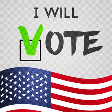 I Will Vote USA Election Square Banner