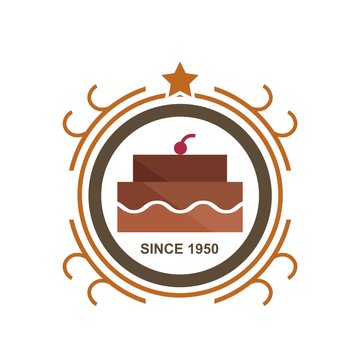 Birthday cake Logo symbol vector