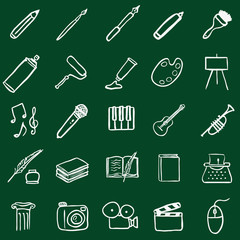 Vector Set of Chalk Doodle Art Icons