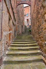 old alley in the village Anghiari, Arezzo, Tuscany, Italy