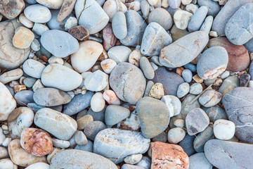 Pebbles Background and Texture, beach from Kho Lanta, Thailand.