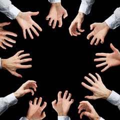 Hands stretching to something