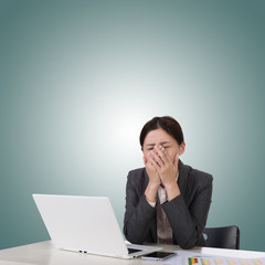 Worried business woman of Asian