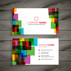 colorful squares business card