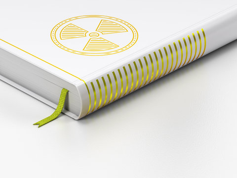 Science concept: closed book, Radiation on white background