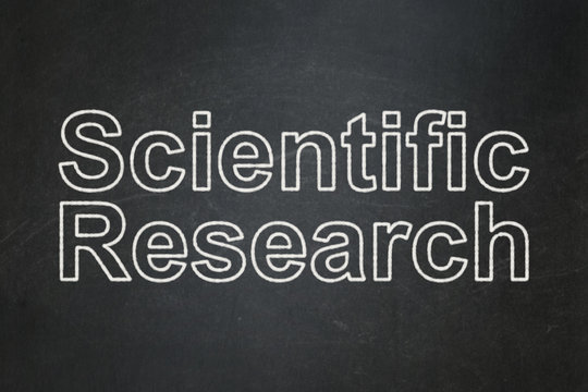 Science concept: Scientific Research on chalkboard background