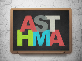 Medicine concept: Asthma on School board background