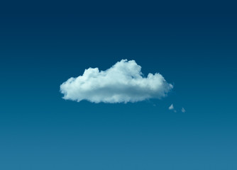Lonely cloud in blue sky