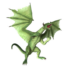 3D Rendering Fantasy Dragon on White