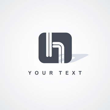 h initial letter logotype