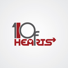 10 of hearts logo poker logotype
