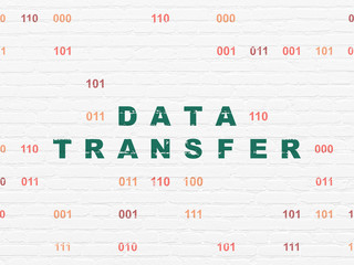 Information concept: Data Transfer on wall background
