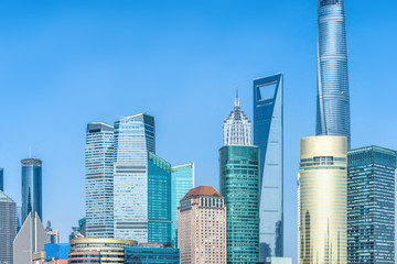 Naklejka premium financial district in shanghai,china.