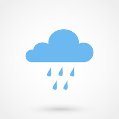 blue cloud rain icon