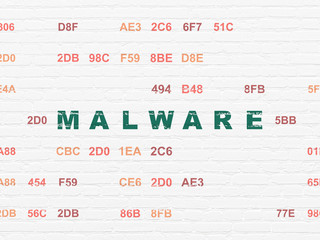 Protection concept: Malware on wall background
