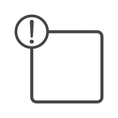 Text box and exclamation mark