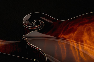 Mandolin on black background