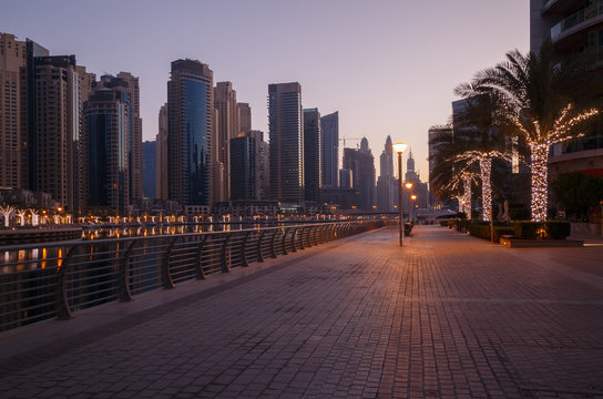 sight of Marina district in Dubai at morning