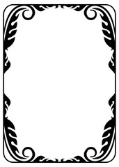 Floral silhouette frame. Vector clip art.