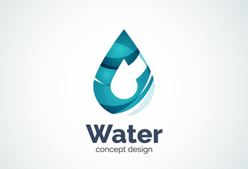 Abstract business company water drop logo template, conservation environmental nature concept