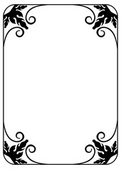 Floral silhouette frame. Vector clip art.