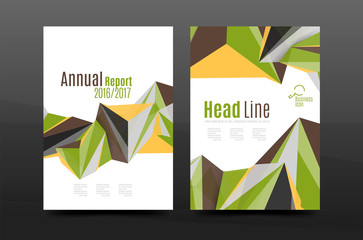 3d abstract geometric shapes. Modern minimal composition. Business annual report cover design.