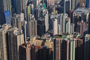 Obraz premium Dense populated city Hong Kong