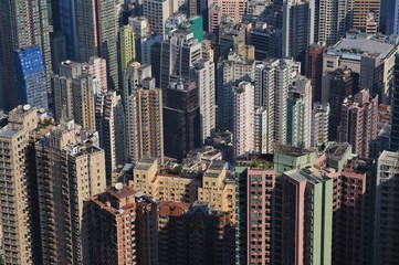 Dense populated city Hong Kong