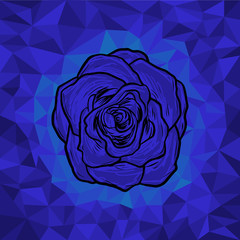 Blue rose on abstract background