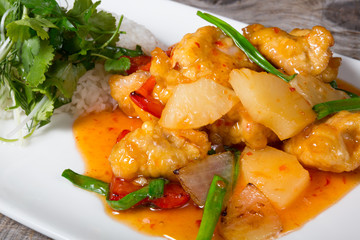 Chinese pork with pineapple