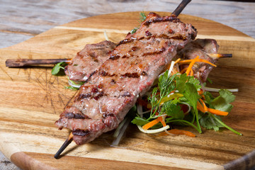 Grilled kebab skewer