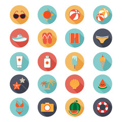 Fototapeta premium flat icons vector collection with long shadow of traveling, tour