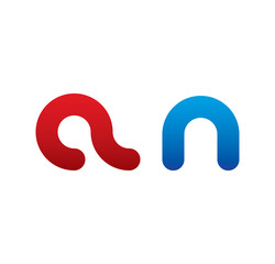 an logo initial blue and red 