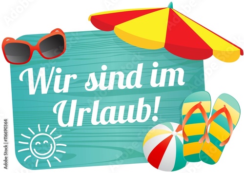 "Wir sind im Urlaub" fichier vectoriel libre de droits sur la banque d