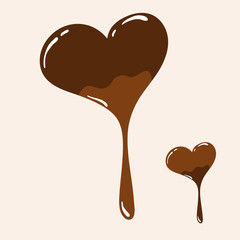 Chocolate heart with melting effect