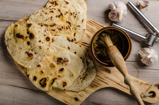 Homemade indian naan bread