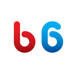 b6 logo initial blue and red